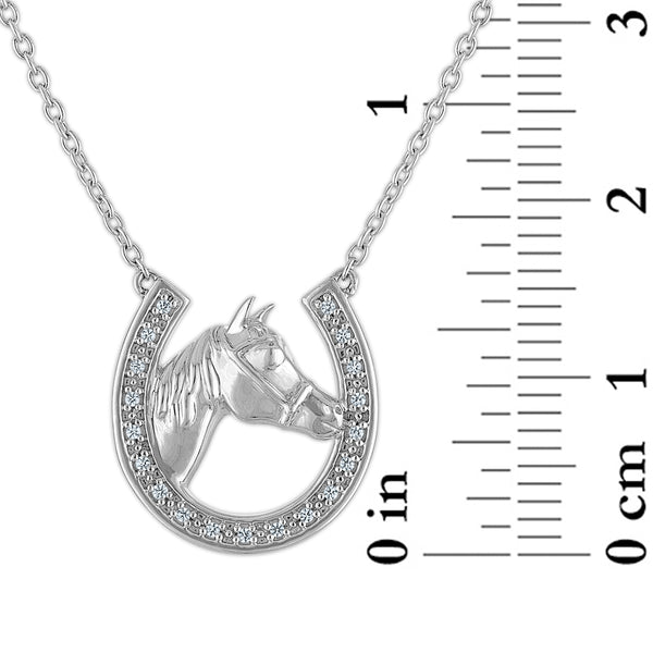 Natural Diamond 16-inch Horseshoe Necklace in Sterling Silver