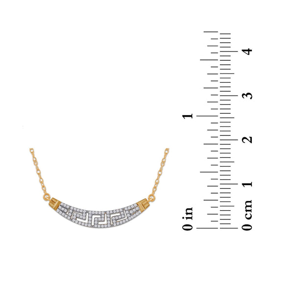 1/4 CTW Natural Diamond 18-inch Greek Key Necklace in 10KT Yellow Gold