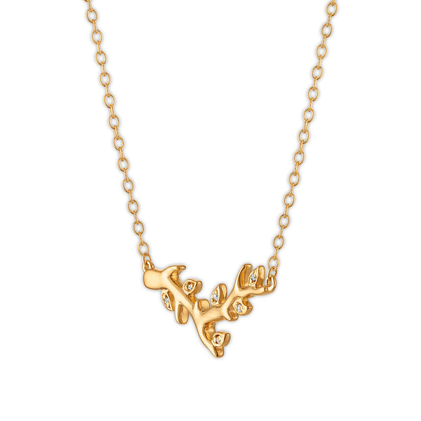 Natural Diamond Accent Necklace in Gold Vermeil