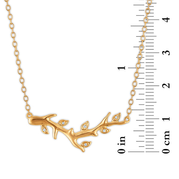 Natural Diamond Accent Necklace in Gold Vermeil