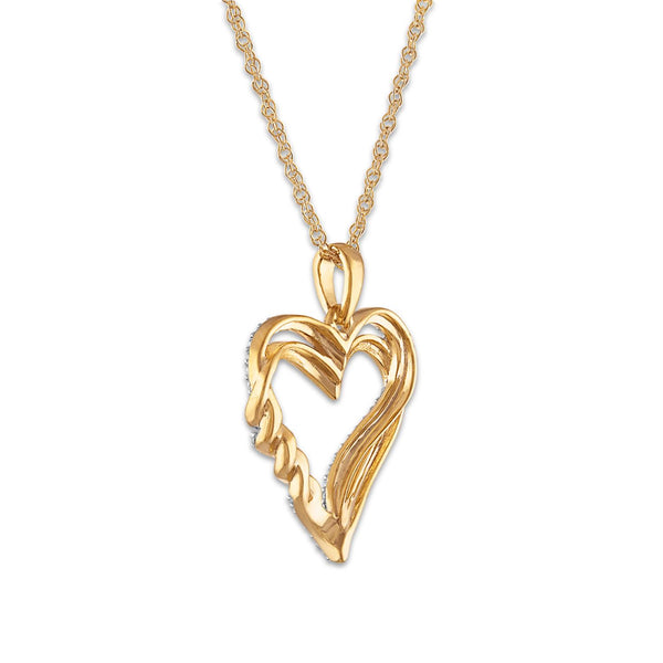1/6 CTW Natural Diamond Heart 18-inch Pendant in 10KT Yellow Gold