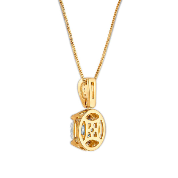 1/2 CTW Natural Diamond Cluster 18-inch Pendant in 10KT White and Yellow Gold