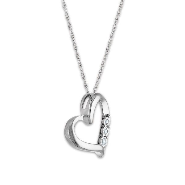 1/30 CTW Natural Diamond Heart 18-inch Pendant in 10KT White Gold