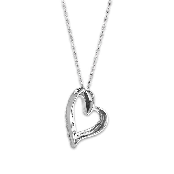 1/30 CTW Natural Diamond Heart 18-inch Pendant in 10KT White Gold