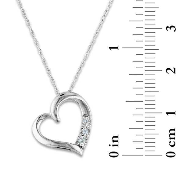 1/30 CTW Natural Diamond Heart 18-inch Pendant in 10KT White Gold