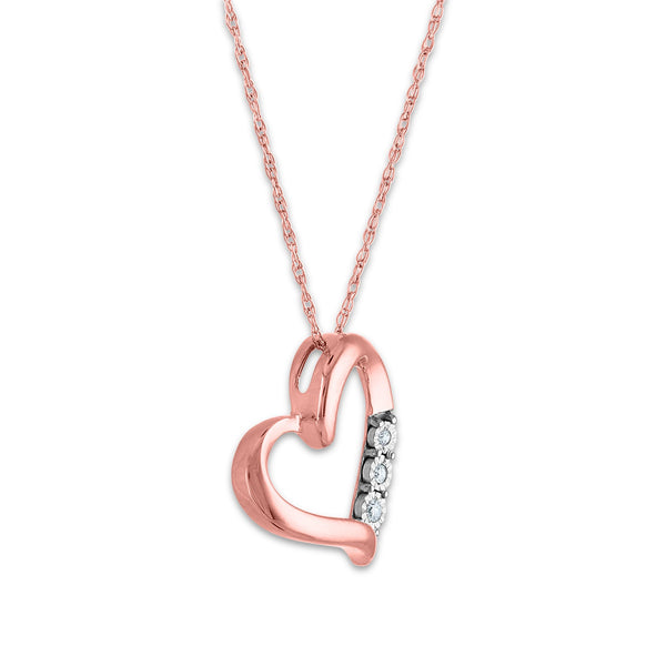 1/30 CTW Natural Diamond Heart 18-inch Pendant in 10KT Rose Gold