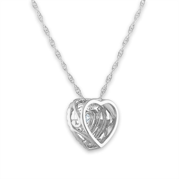1/3 CTW Natural Diamond Heart 18-inch Pendant in 10KT White Gold