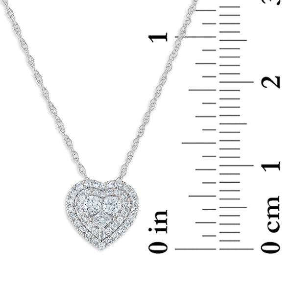 1/3 CTW Natural Diamond Heart 18-inch Pendant in 10KT White Gold