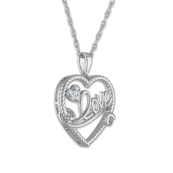 1/30 CTW Natural Diamond Heart 18-inch Pendant in Sterling Silver