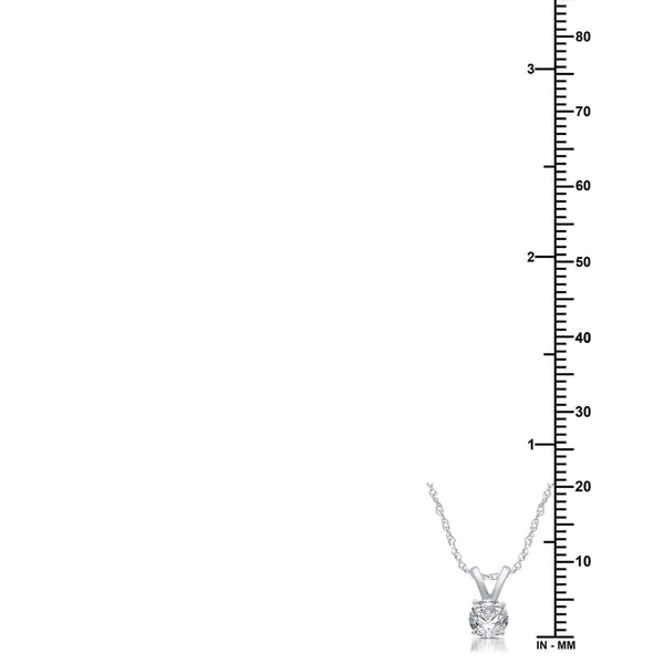1 CTW Natural Diamond Solitaire 18-inch Pendant in 10KT White Gold