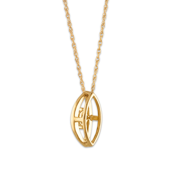 Natural Diamond Accent 18-inch Pendant in 10KT Yellow Gold