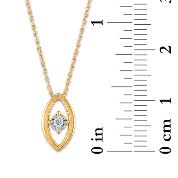 Natural Diamond Accent 18-inch Pendant in 10KT Yellow Gold