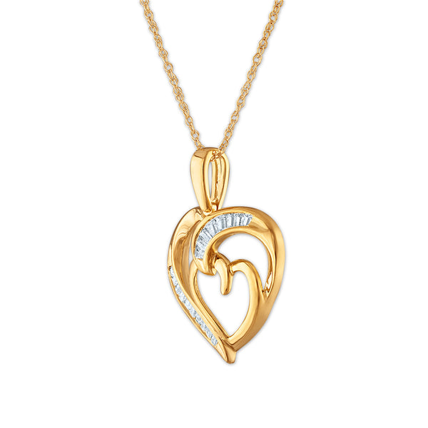 White Diamond Hearts & Symbols Pendant in 10KT Gold