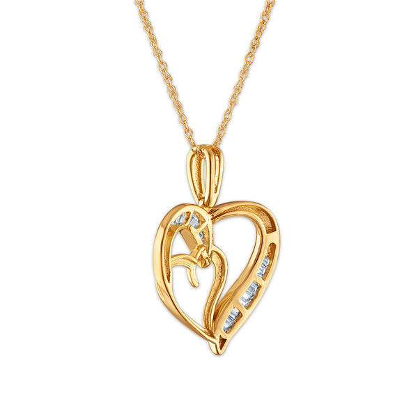 White Diamond Hearts & Symbols Pendant in 10KT Gold