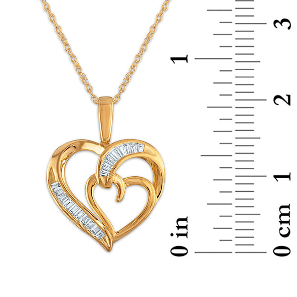 White Diamond Hearts & Symbols Pendant in 10KT Gold