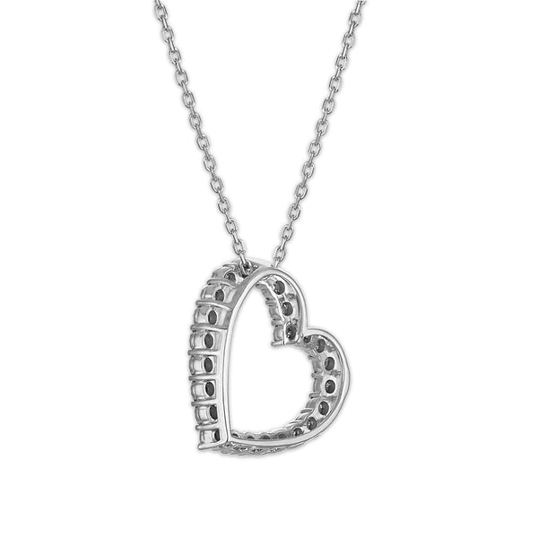 White Diamond Hearts & Symbols Pendant in 925 Silver