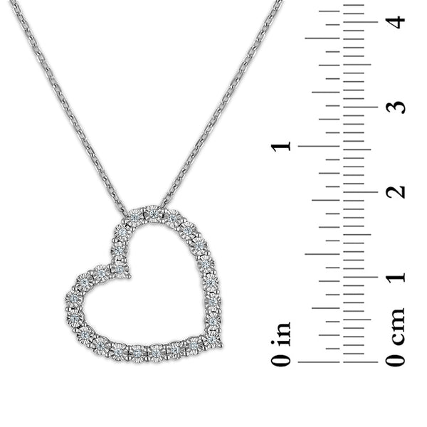 White Diamond Hearts & Symbols Pendant in 925 Silver