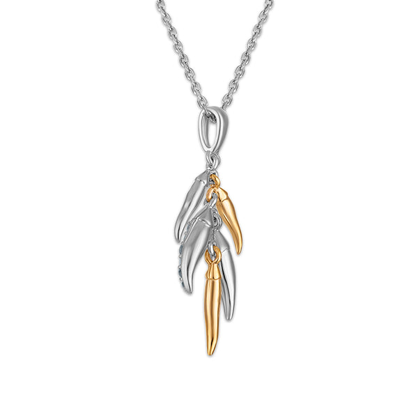White Diamond Fashion Pendant in 925 Silver