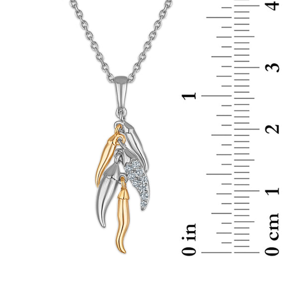 White Diamond Fashion Pendant in 925 Silver