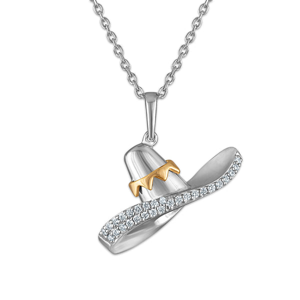 White Diamond Fashion Pendant in 925 Silver