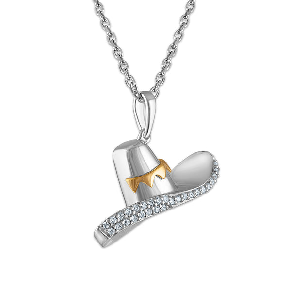 White Diamond Fashion Pendant in 925 Silver