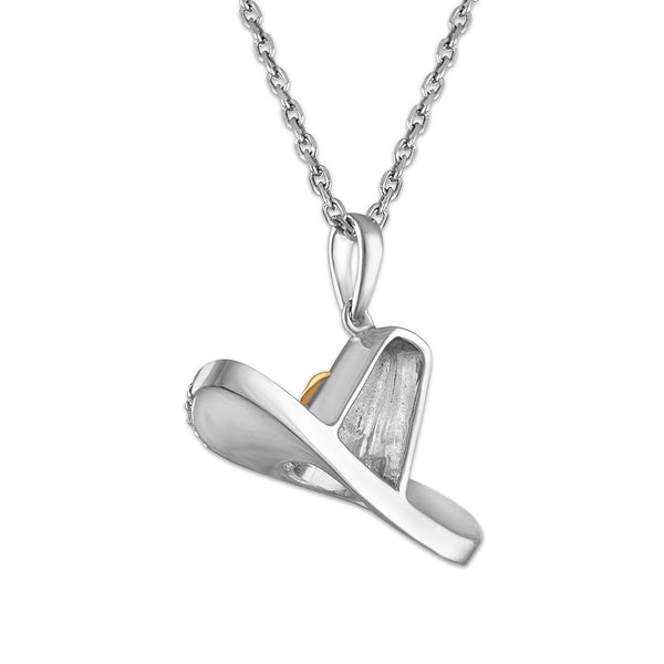 White Diamond Fashion Pendant in 925 Silver