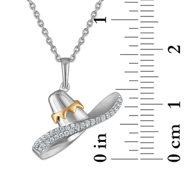White Diamond Fashion Pendant in 925 Silver