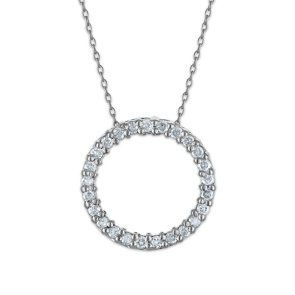 White Diamond Fashion Pendant in 925 Silver