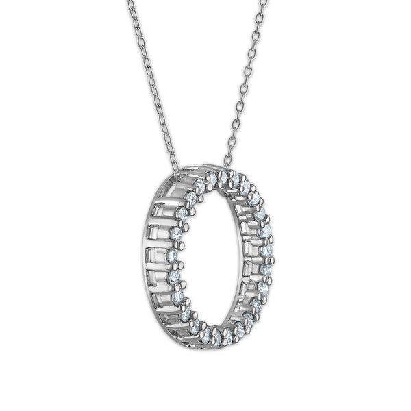 White Diamond Fashion Pendant in 925 Silver