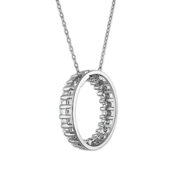 White Diamond Fashion Pendant in 925 Silver