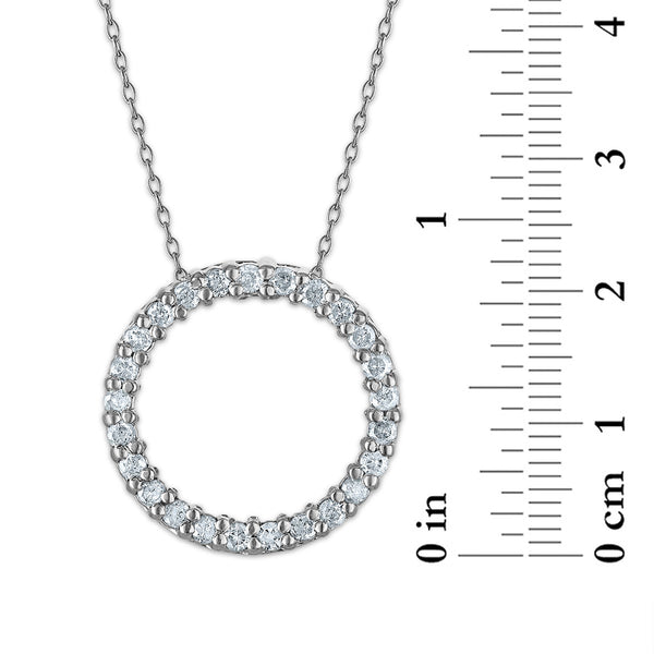 White Diamond Fashion Pendant in 925 Silver