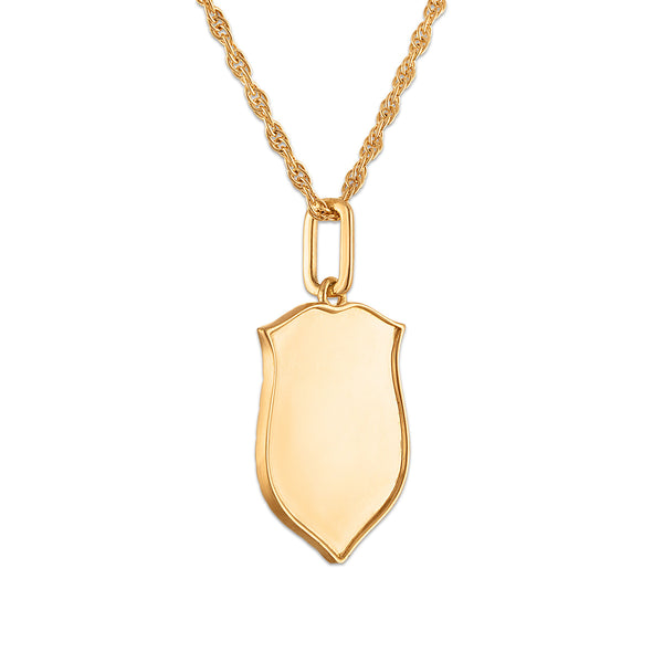 Natural Diamond Accent 22-inch Lion Head Pendant in Gold Plated Sterling Silver