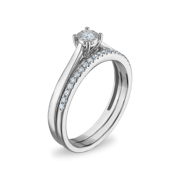 1/5 CTW Natural Diamond Bridal Set in 10KT Gold