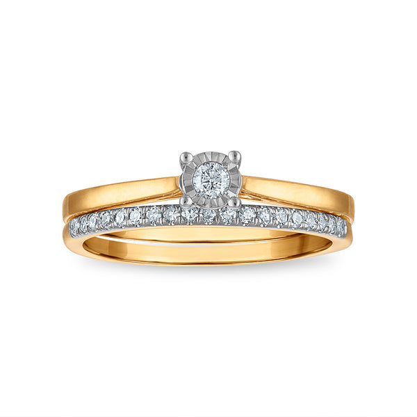 1/5 CTW Natural Diamond  Illusion Bridal Set in 10KT Gold