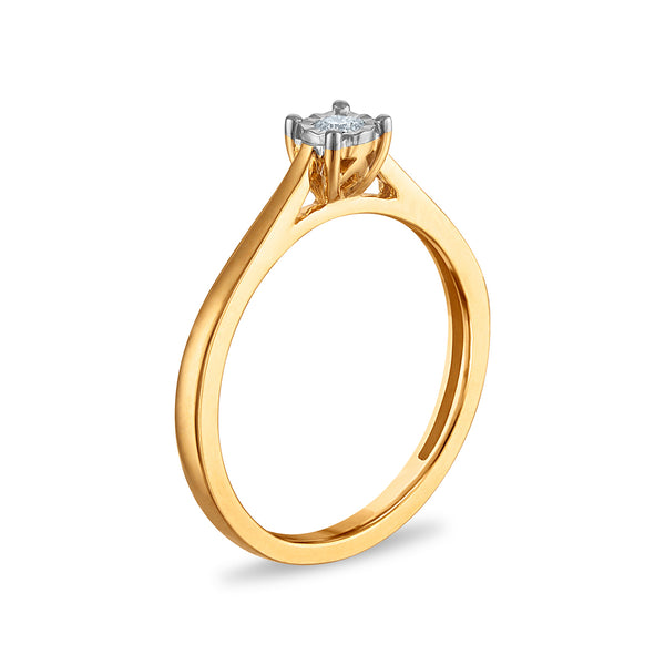1/5 CTW Natural Diamond  Illusion Bridal Set in 10KT Gold