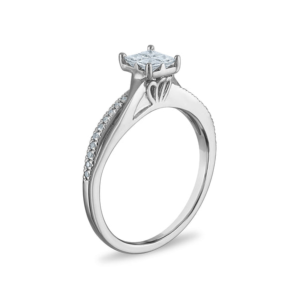 3/8 CTW Princess Cut Natural Diamond Bridal Set in 10KT Gold