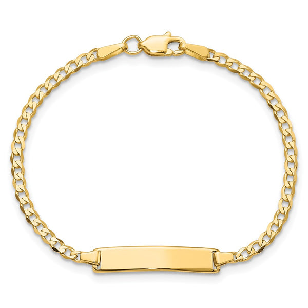 10KT Yellow Gold 5.5-inch 4.3MM Childrens Curb ID Bracelet