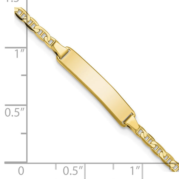 10KT Yellow Gold 5.5-inch 4.3MM Anchor Link ID Bracelet