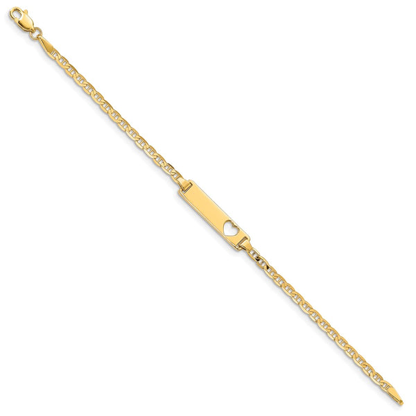 10KT Yellow Gold 6-inch 4.8MM Anchor Link ID Bracelet