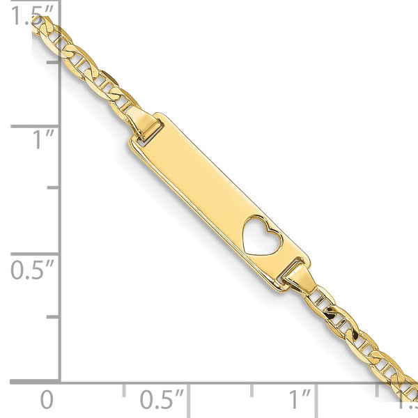 10KT Yellow Gold 6-inch 4.8MM Anchor Link ID Bracelet