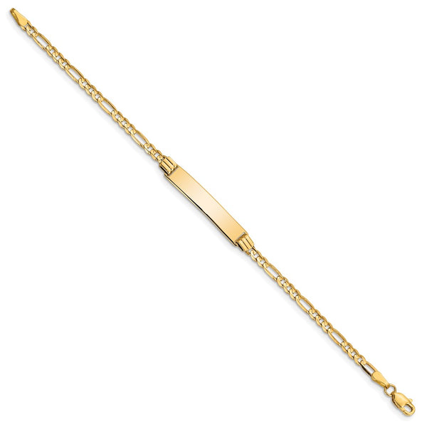 10KT Yellow Gold 6-inch 5.5MM Childrens Figaro ID Bracelet
