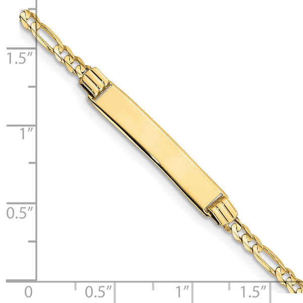 10KT Yellow Gold 6-inch 5.5MM Childrens Figaro ID Bracelet
