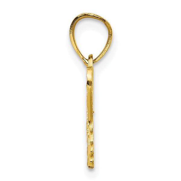 10KT Yellow Gold 18X16MM Diamond-cut Butterfly Pendant. Chain Not Included