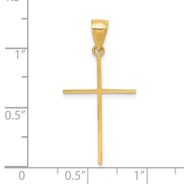 10KT Yellow Gold 30X16MM Cross Pendant. Chain Not Included