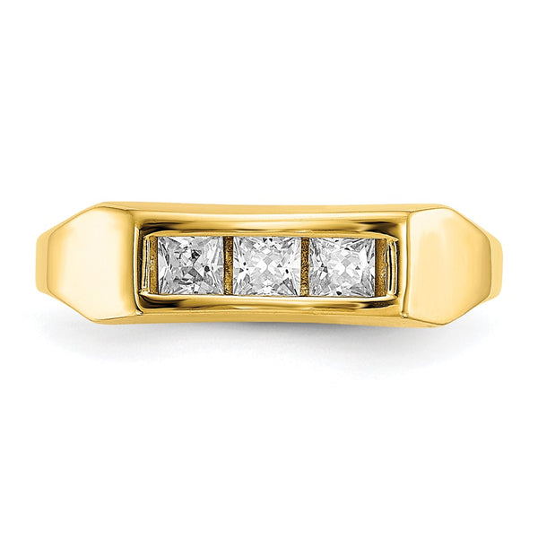 10KT Yellow Gold Cubic Zirconia Childrens Ring. Size 3