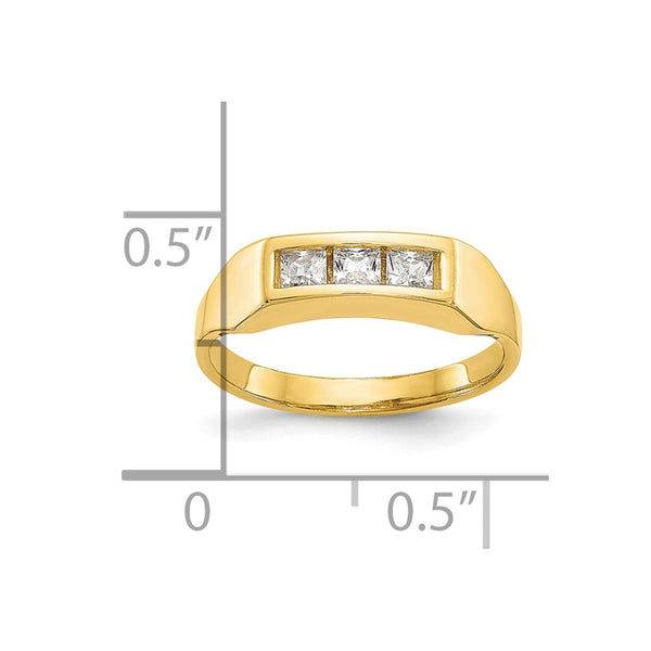 10KT Yellow Gold Cubic Zirconia Childrens Ring. Size 3