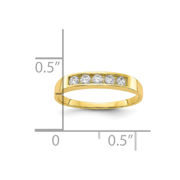 10KT Yellow Gold Cubic Zirconia Childrens Ring. Size 3