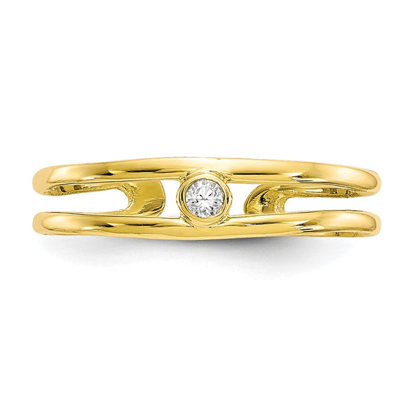 10KT Yellow Gold Cubic Zirconia 2MM Toe Ring