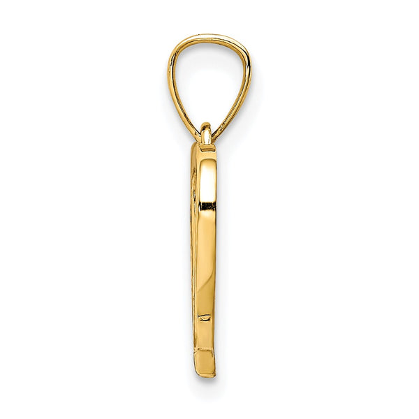 10KT Yellow Gold Cubic Zirconia Heart Pendant. Chain Not Included