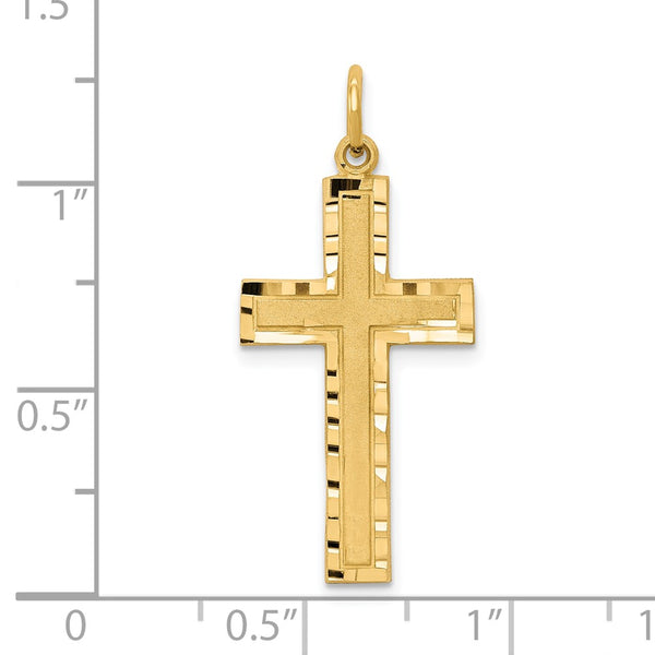 10KT Yellow Gold 32X16MM Cross Pendant. Chain Not Included